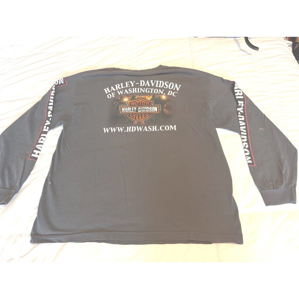 Harley-Davidson T-Shirt Men XL grey Fair Long Sleeve Washington DC Graphic Tee